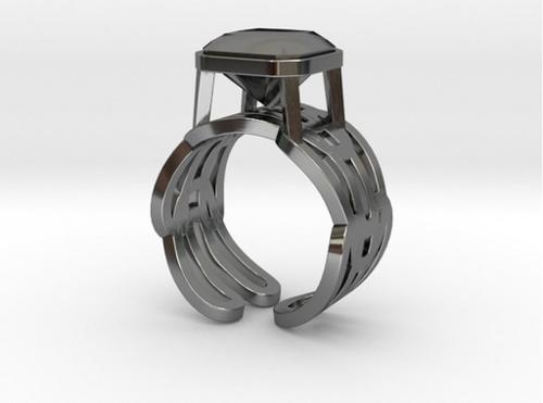 Brunnian Link Curve Ring 17.53mm with Radiant Gem preview image